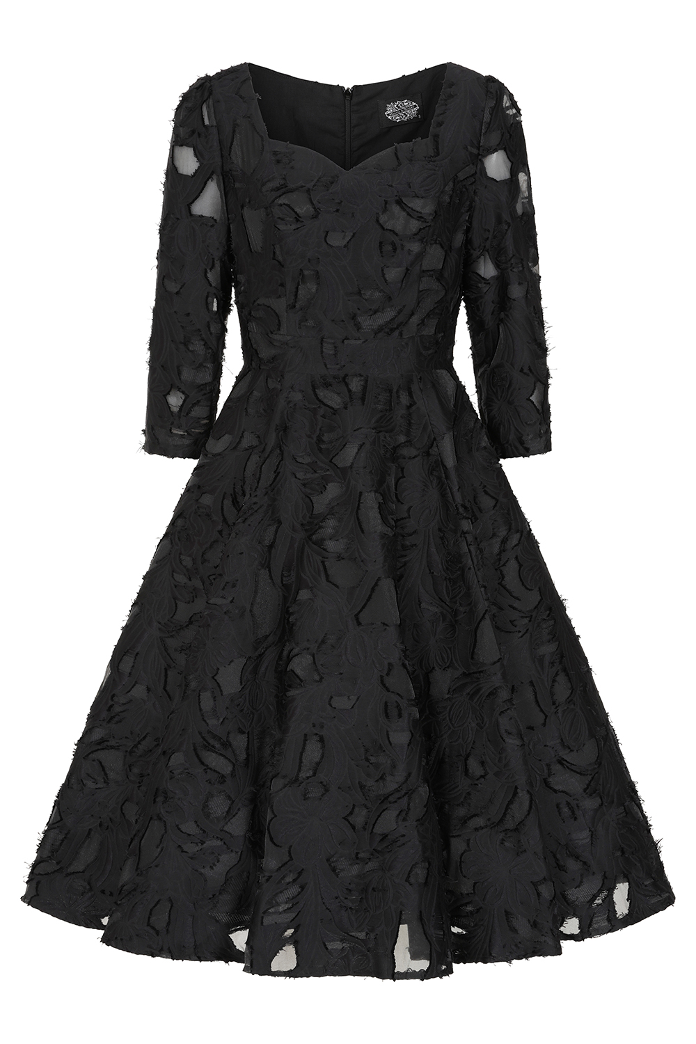 Noir Floral Swing Dress in Extended Sizing